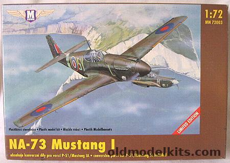 M News 1/72 NA-73 P-51A Mustang 1 - RAF or USAAF, MN72003 plastic model kit
